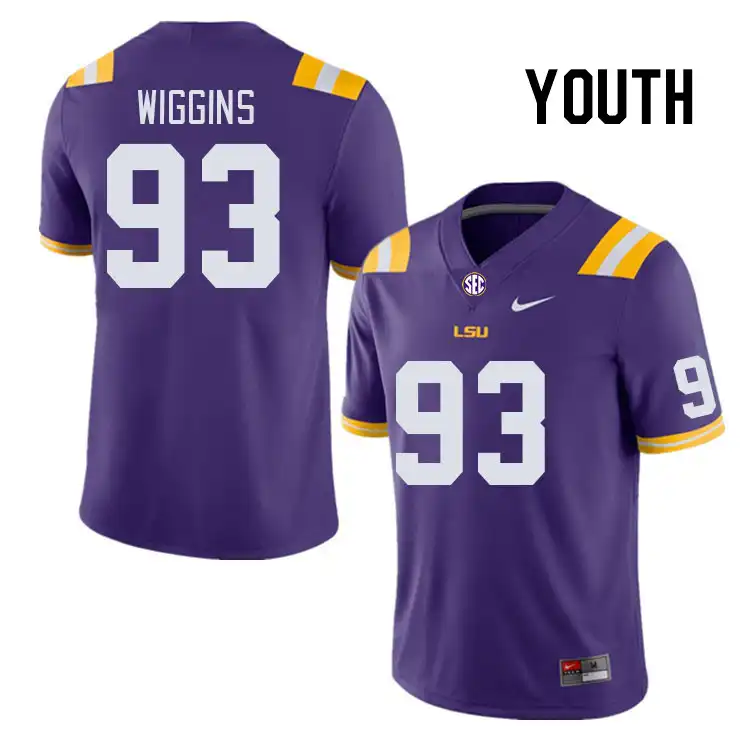 Youth LSU Tigers Quency Wiggins #93 Purple NCAA Football Jersey